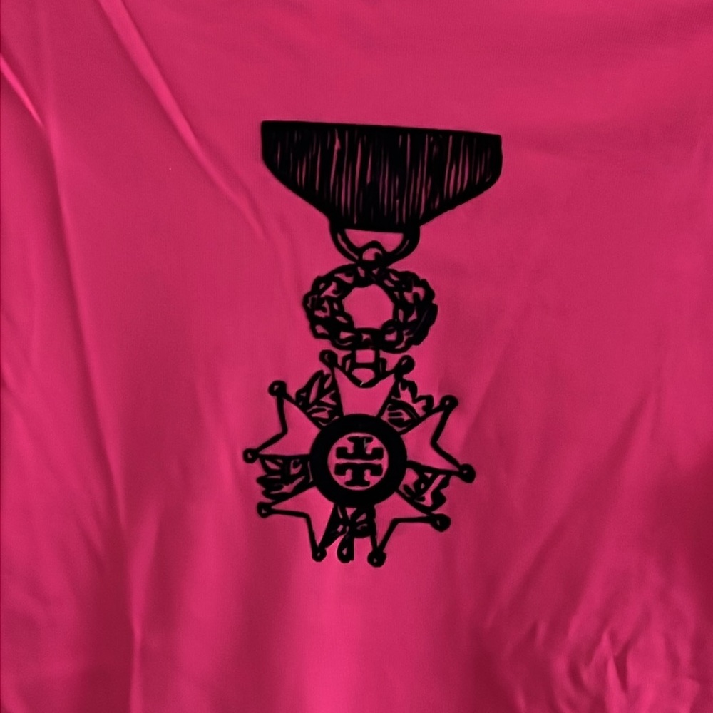 Tory Burch Long sleeve knit velvet logo shirt - Picture 2 of 5